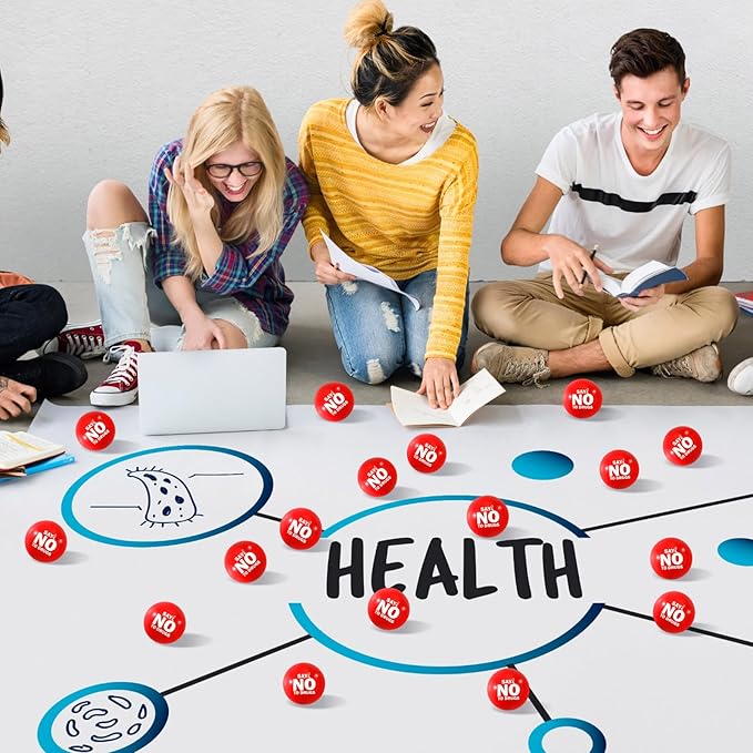 Poen 20 Pcs Red Ribbon Week Supplies Bulk Say No to Drugs Red Awareness Squeeze Balls Drug Free Awareness Anti Drug Events Gifts Motivational Relief Stress Balls for Charity Activity (Stylish Style)