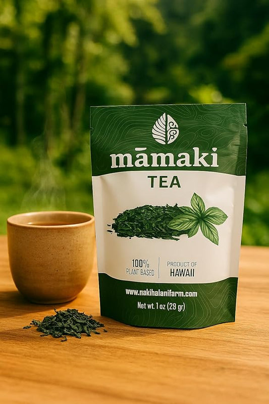 Nakihalani Farm Organically Grown Hawaiian Mamaki Tea (2oz) - Caffeine-Free Herbal Tea - Antioxidant-Rich, Supports Digestion, Promotes Relaxation