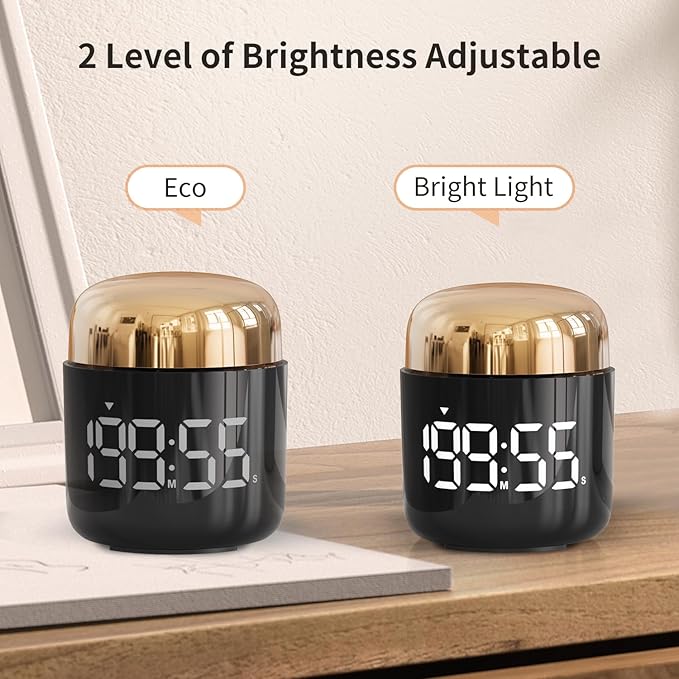 Digital Kitchen Timer,Countdown Countup Timer with Large LED Display Volume Adjustment,Timer for Cooking, Classroom Time for Kids and Teachers. (Gold)