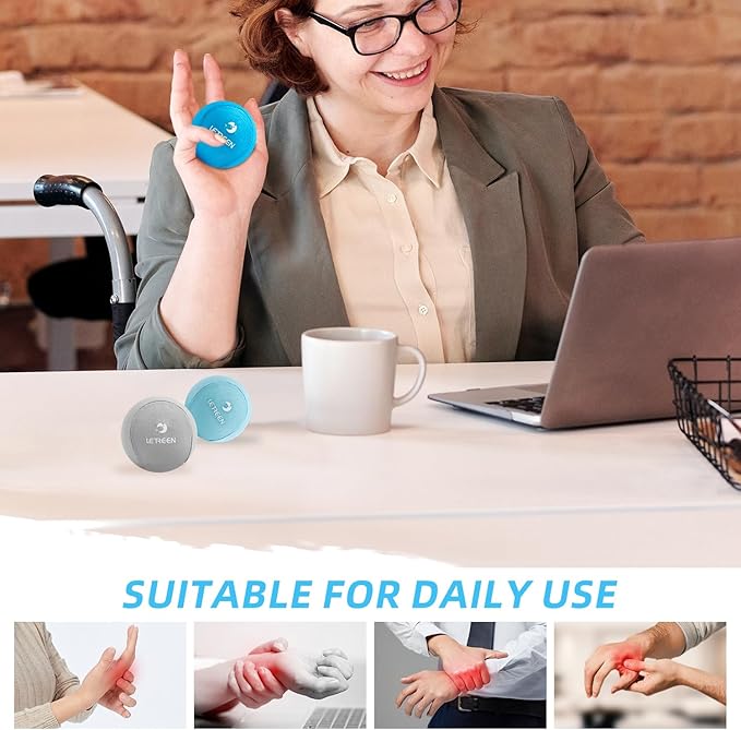 Stress Ball, Tri-Density Stress Balls for Adults & Grip Strengthening, Squeeze Balls for Hand Therapy, Squishy Stress Ball, Hand Strengthener Ball, Hand Balls for Therapy