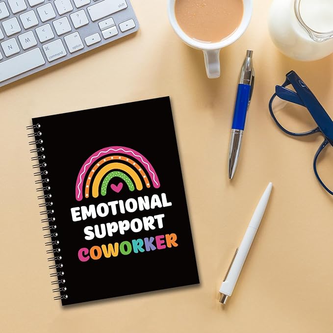 YAZMEEN Rainbow Coworker Blank Spiral Notebook（160 Pages） Emotional Support Coworker Hardcover Sketchbook Coworker Leaving Gift Funny Notebook Gift for Office Colleague Leader Boss Friend Work Bestie