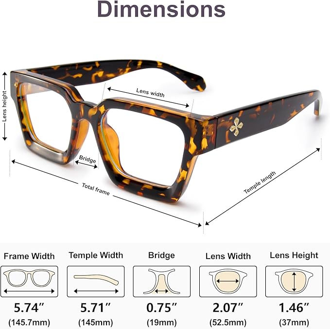 VISOONE 2 Pack Blue Light Blocking Glasses Rectangle Frame and Chic Preppy Look for Women Men RIVER