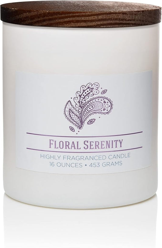 CAROLINA Floral Serenity Scented Candle, 16 oz Wellness Relaxing Aromatherapy Candle, 2 Wick White Jar Soy Blend Wax, Candles for Home, 60H Burn - Made in The USA