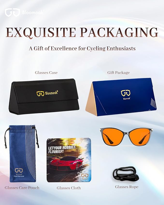 Bloomoak Cat-Eye Blue-Light Glasses | 99% Filter Amber Lens |Oversized frames Make you Look Younger| Sleep & Gaming