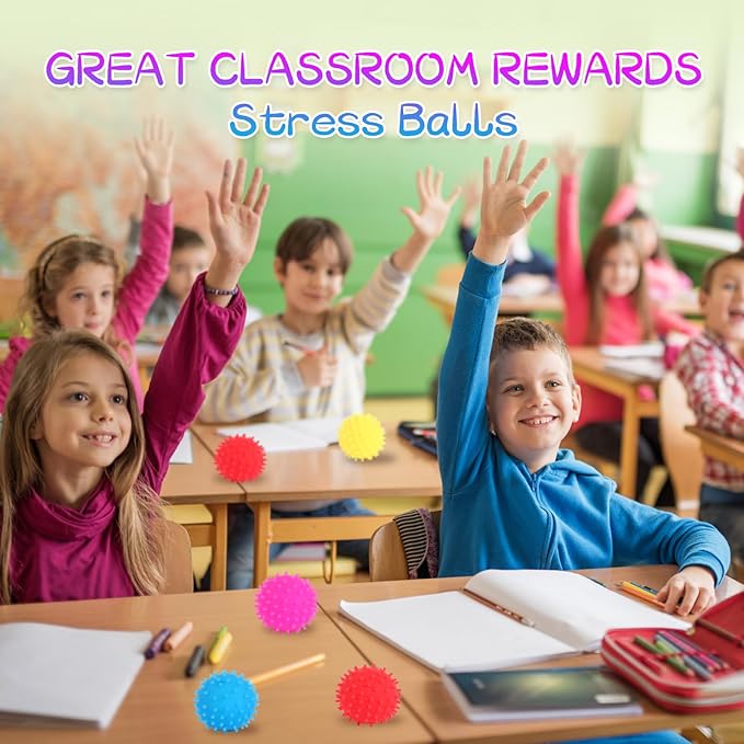 32 Pack Mini Spiky Stress Balls, Stretchy Fidget Toy for Anxiety Stress Relief, Pull Stretch Sensory Dough Soft Fidget Squishy Toys Classroom Prize Box Party Favor Kids Adults