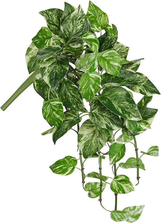 Hollyone Artificial Pothos Hanging Plants 25" Fake Ivy Vine Faux Ivy Pothos Leaves Hanging Plant Greenery for Wall House Room Patio Indoor Outdoor Home Shelf Office Wedding Decor