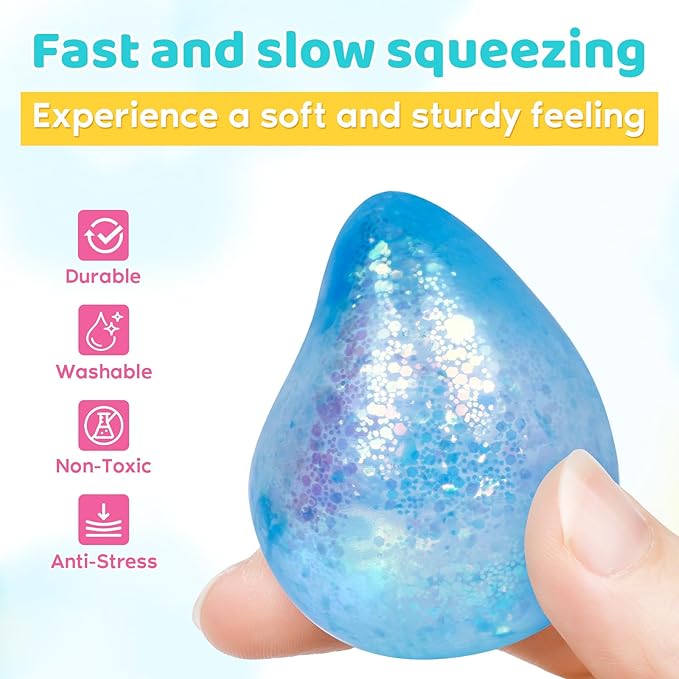 12 Pcak Fidget Stress Balls, Slow Rising Stress Ball for Kids Adults,Hand Therapy Sensory Squishy Ball,Bulk Squishy Squeeze Ball Set and Birthday Party