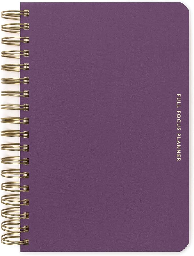 Full Focus Leather Coil Planner by Michael Hyatt - The #1 Daily Planner to Set Annual Goals, Increase Focus, Eliminate Overwhelm, and Achieve Your Biggest Goals - Hardcover (Eggplant)