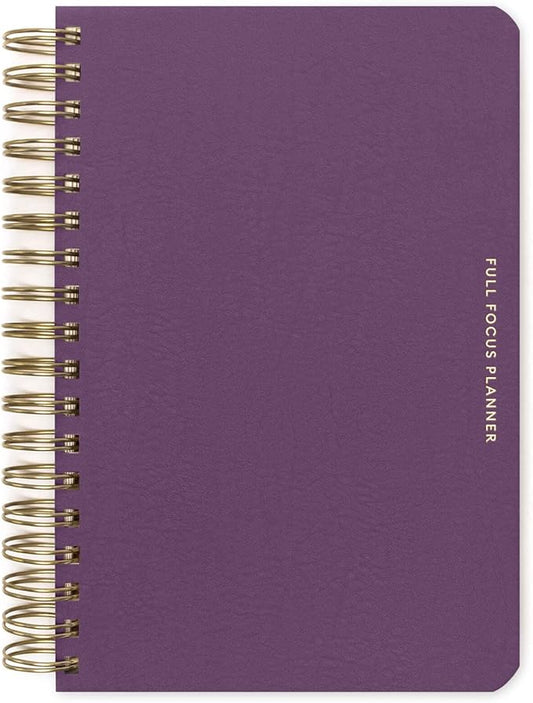 Full Focus Leather Coil Planner by Michael Hyatt - The #1 Daily Planner to Set Annual Goals, Increase Focus, Eliminate Overwhelm, and Achieve Your Biggest Goals - Hardcover (Eggplant)