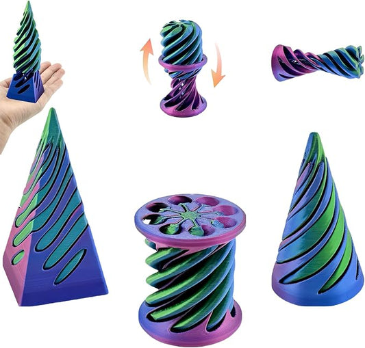 3 Packs Impossible Cone,Spiral Cone Fidget Toy,Impossible Cones passthrough Impossible Pyramid for Relaxing,Spiral Fidget Toy passthrough Impossible Cone,Birthday for Adults & Kids