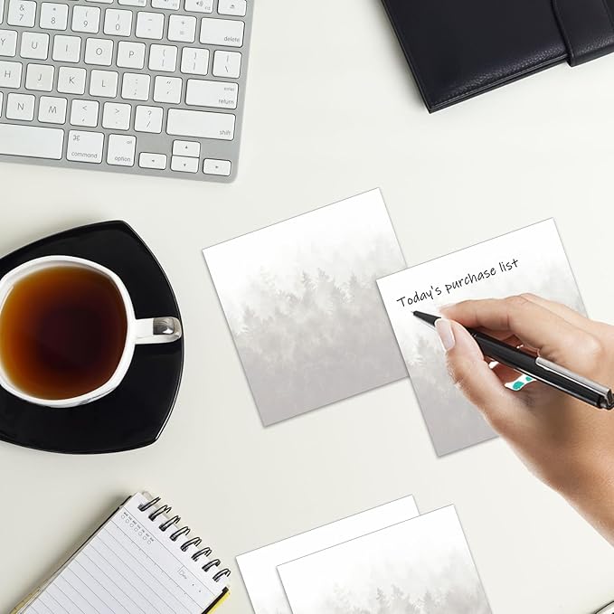 Sticky Notes 3x3 Inches, 2 Pads Cute Colorful Self-Stick Note Pads, Easy to Post for Home, Office and Daily Life Organization Fire Forest