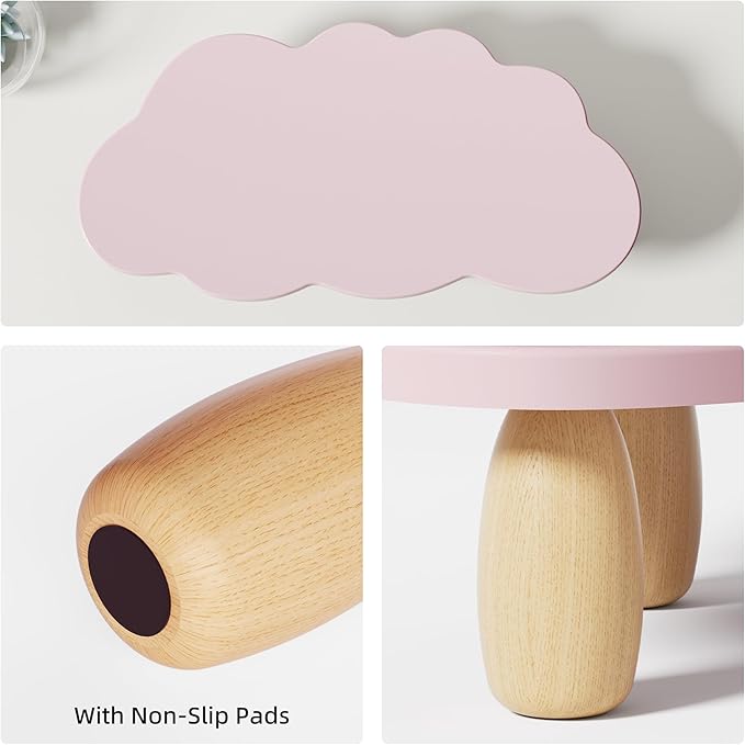 Monitor Stand Riser,Cloud Shape Wood Computer Monitor Stand, Monitor Stand Riser, Multi-Purpose Desktop Organizer Riser for Computer,Laptop,Printer,TV,Purple, Black