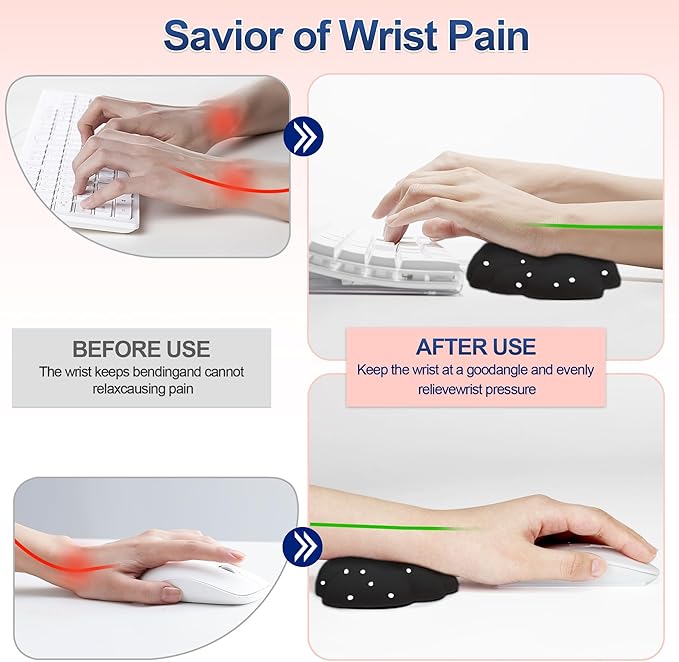 Cloud Wrist Rest Set for Keyboard and Mouse, Includes Cute Coaster, with Computers and Laptops (Black Star Set)