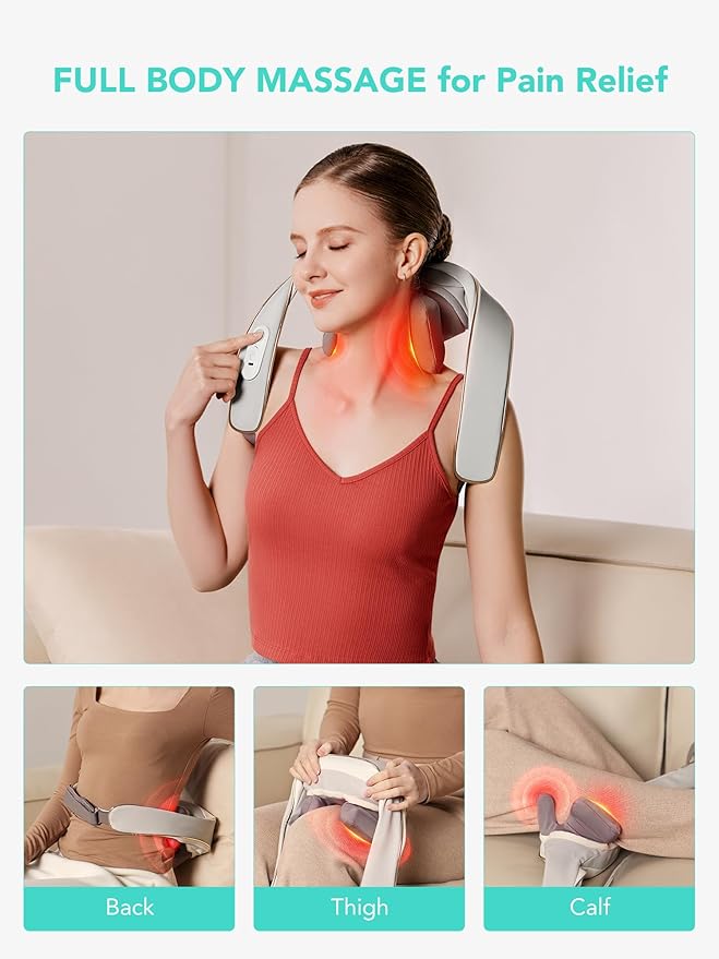 SKG Neck Massager for Pain Relief Deep Tissue 6D Kneading with Heat Cordless Neck and Shoulder Massage Gifts for Men and Women H5 mini