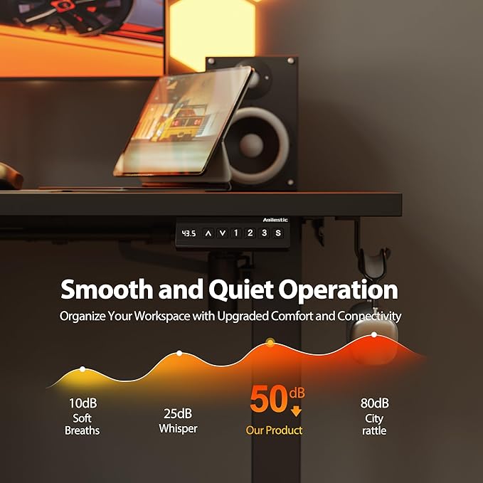 Agilestic 59 Inch L Shaped Standing Desk Adjustable Height, Electric Corner Standing Desk, Sit Stand Computer Table with Splice Board, Black