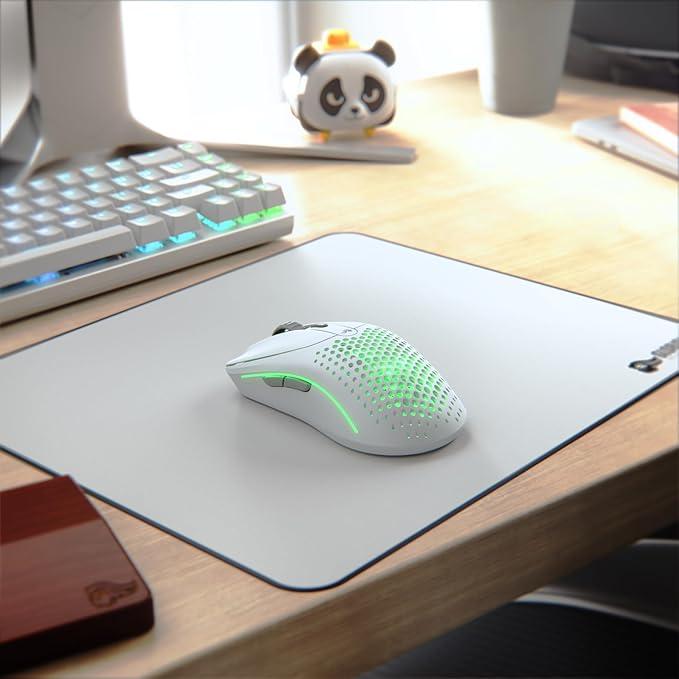 Glorious Gaming Model O 2 Wireless Gaming Mouse - Hybrid 2.4GHz & Bluetooth Wireless, 68g Superlight, Long Battery Life, 26k BAMF 2.0 Sensor, RGB, Ambidextrous, 6 Buttons, PTFE Feet - White
