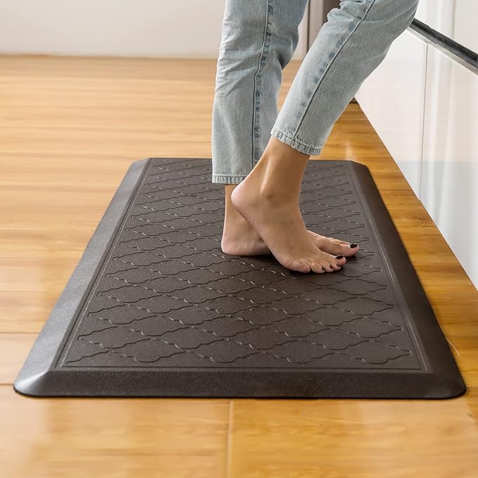 24 x 60 Inch Extra Support Anti Fatigue Comfort Kitchen Mat, Waterproof Long Kitchen Runner, Non-Slip Standing Desk Mat, Commercial Pads for Offices, Home, Garages (Barcelona Brown, 24'' x 60'')