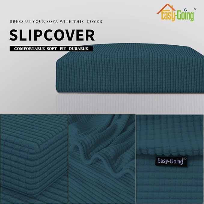 Easy-Going Stretch Cushion Cover Sofa Cushion Furniture Protector Sofa Seat Sofa slipcover Sofa Cover Soft Flexibility with Elastic Bottom(Sofa Cushion,Deep Teal)
