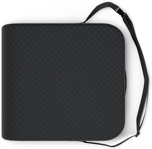 Extra Large Wheelchair Seat Cushion - for Sciatica and Lower Back Pain Relief, Anti-Slip, Removable Strap, Coccyx Pain Relief, 19” X 17” X 3” (Black)