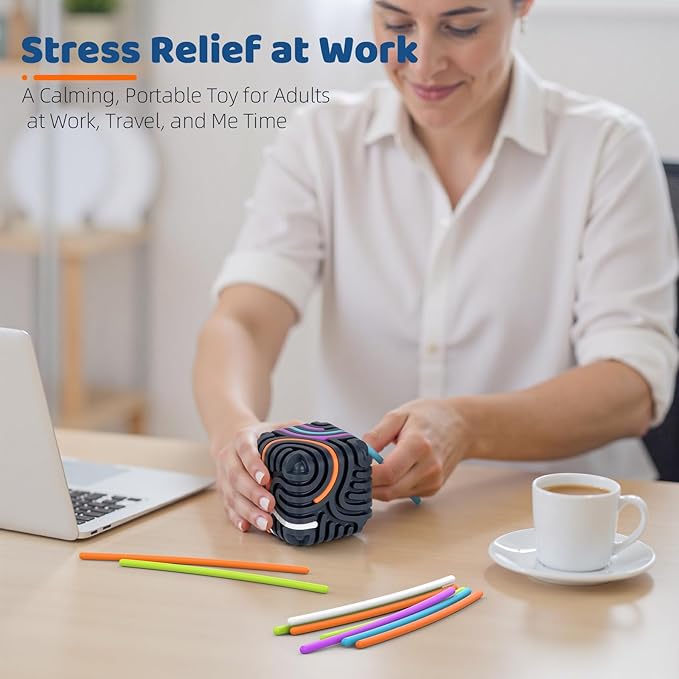 3D Sensory Activity Board for Kids – Silicone Fidget Toy Cube | Sensory Toys for Toddlers, Autism, ADHD, Anxiety | STEM Travel Toy for Boys and Girls Ages 3+