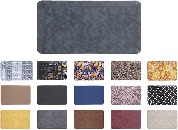 Mabel Home Anti Fatigue Floor Mat- 3 Size(20x32 & 20x39 & 24x70),16 Colors - Standing Desk Mat-Kitchen Floor Mat-Stain ResistantHome Non-Slip Bottom, Extra Soft (Blue, 20" x 39")