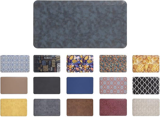 Mabel Home Anti Fatigue Floor Mat- 3 Size(20x32 & 20x39 & 24x70),16 Colors - Standing Desk Mat-Kitchen Floor Mat-Stain ResistantHome Non-Slip Bottom, Extra Soft (Blue, 20" x 39")