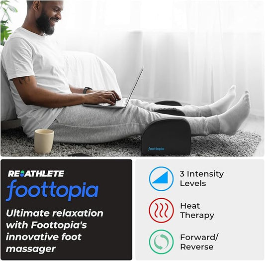 REATHLETE FOOTTOPIA Foot Massager Machine with Heat | Foot and Calf Massager | Ultimate Feet Massager for Pain Relief and Circulation Boost | Deep Tissue Massager