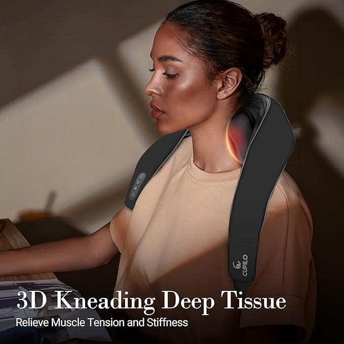 Shiatsu Neck Massager with Heat - HSA Eligible, Deep Tissue Kneading Massage with Wireless Remote Control,Adjustable Mode and Heat for Muscle Pain Relief on Back Shoulder