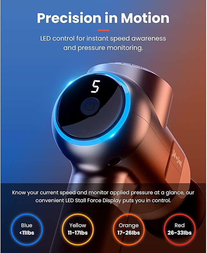 BOB AND BRAD C2 Pro Massage Gun with Heat and Cold Therapy, Mini Massager Gun Deep Tissue, Heated Professional Electric Back Massager for Athletes, Handheld Massager