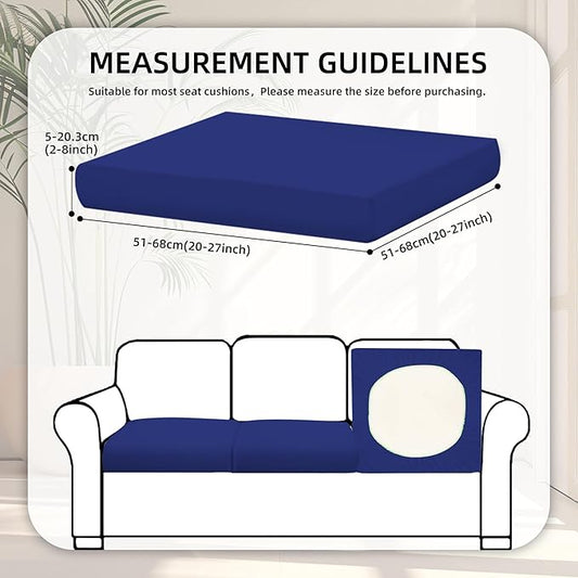 8Pcs Stretch Patio Cushion Covers,Outdoor Couch Covers Replacement,Outdoor Couch & Sofa Slipcovers,for Patio Furniture Cushion Covers,Washable Reusable Furniture Protector (Lake Blue, Cover Only)