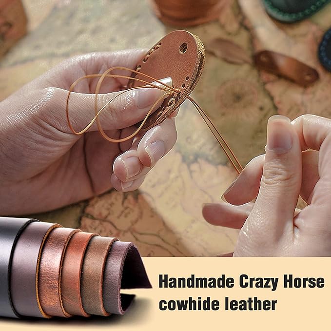 Genuine Leather Airtag Holder, Portable Air Tag Keychain with Key Rings Full Coverage Air Tags Hidden Case Cover Compatible for AirTags White