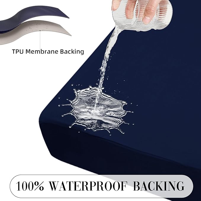 8Pcs Stretch Patio Cushion Covers Waterproof Outdoor Cushion Covers,Outdoor Couch Covers Patio Couch Cover Slipcovers, for Furniture Protector Cover Replacement(Cover Only) (Navy)