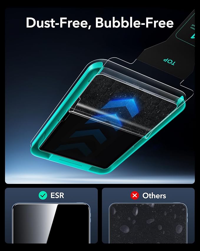 ESR 2 Pack Armorite Screen Protector for iPad Pro 11 Inch M4 2024 (5th Generation), 9H Hardness Tempered Glass Film with UltraFit Tray, Military Grade, HD Clarity, Dust and Bubble Free