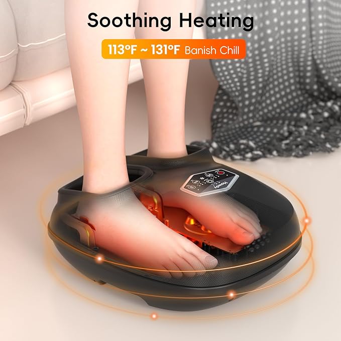 Howdy Foot Massager with Heat and Remote for Plantar Fasciitis, 2025 Heated Shiatsu Feet Massager for Neuropathy, Christmas Gift for Him Her Mom Dad, Wireless Control