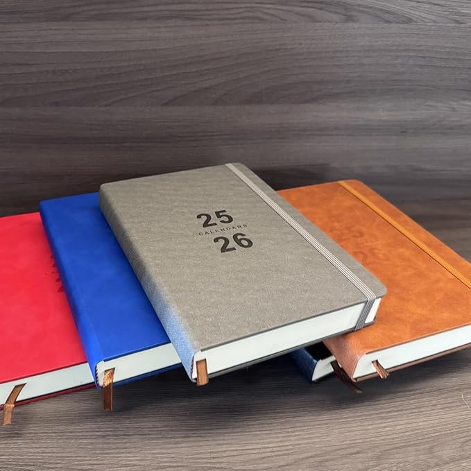 Benkaim Academic Daily Planner 2025-2026 One Page A Day (8.5"x5.8"), Calendar Book with Hourly Schedule, Appointment Book July 2025 to June 2026 Hard Cover (Black)