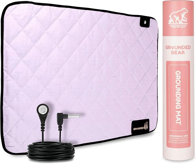 Premium Grounding Mat for Feet, Soft Cotton & Silver Fiber, Comfort for Sleep & Wellness, Grounding Pad for Anti-Aging & Inflammation, Grounding Mat for Bed and Desk (24x16 Inches)