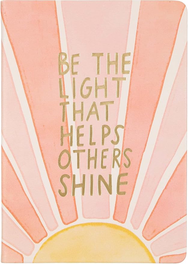 Thimblepress Lined Journal Notebook, Flexi-Cover, Be The Light, 256 Ruled Pages, Gilded Edge Paper, Ribbon Bookmark, 5.75-x-8.25 inches