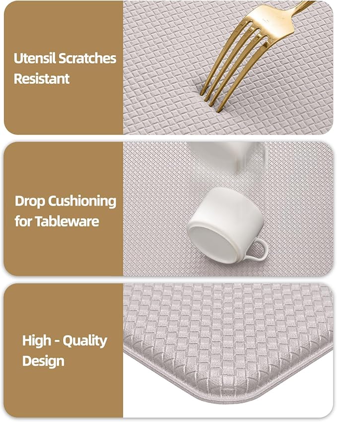 Color&Geometry Anti Fatigue Cushion Kitchen Mat for Floor -24"x87",Wide,Easy Clean, Water & Oil Proof, Anti Slip, Foam Rubber Runner Rug for Front Sink Comfort Standing,Floral White