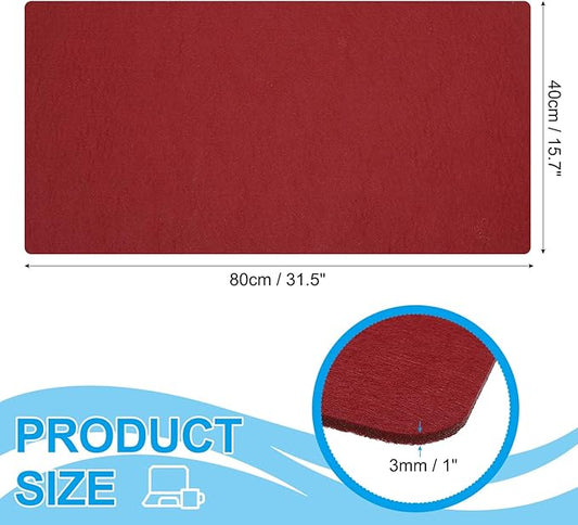 PATIKIL 31.5" x 15.7" Large Felt Desk Pad Protector, Upgrade Non-Slip Desk Mat Full Table Mouse Pad Keyboard Mats for Laptop Computer Writing Desk Table Gaming Home, Wine Red