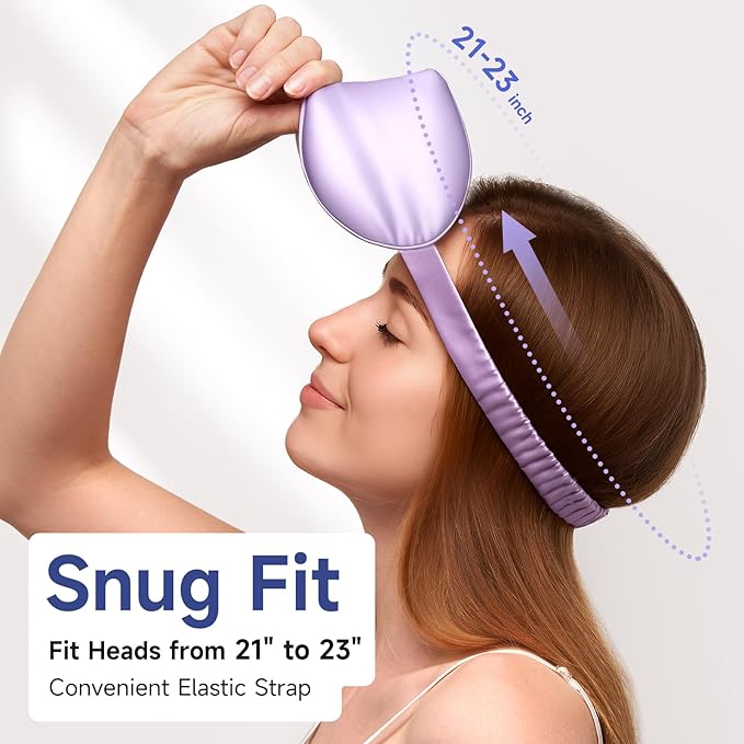 Umisleep 100% Pure Mulberry Silk Sleep Mask, 22 Momme 6A Soft Smooth Fibers, Breathable Eye Mask for Women Men, Better Light Blocking Sleeping Mask with Travel Pouch, Elastic Strap Blindfold, Purple