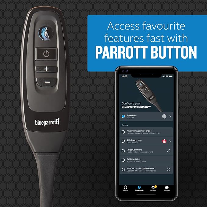 BlueParrott C400-XT Mono Bluetooth Wireless Headphones 96% Noise Canceling Trucker Headset with Mic, Convertible Over Head to Behind Neck Style with 300 ft. Wireless Range, 24 hrs. Talk Time, Black