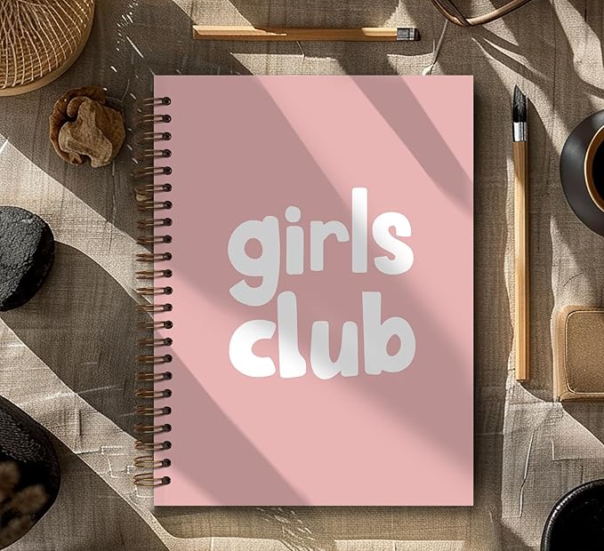 Pink Preppy Notebook,Preppy Journal, Girly Notebook,Preppy Gifts for Women,Pink Office Supplies,Preppy Office Supplies,Spiral Notebook 5.5x8.3 Inch