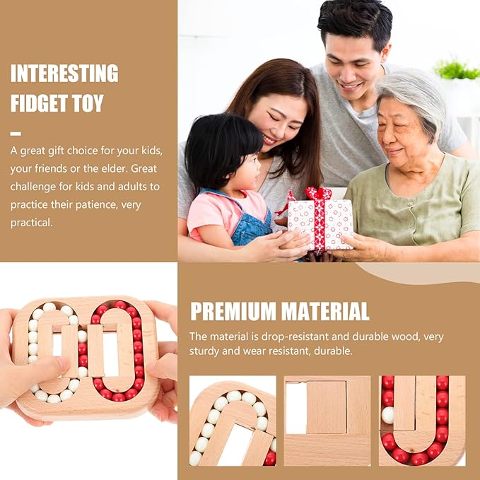 Homoyoyo Wooden Spinning Cube Toys:Alzheimers Toys for Adults to Relieve Stress Anxiety,Bean Cube Puzzle Funny Rotating Bean Brain Teaser, Puzzles Interactive Interactive Sensory for Playing