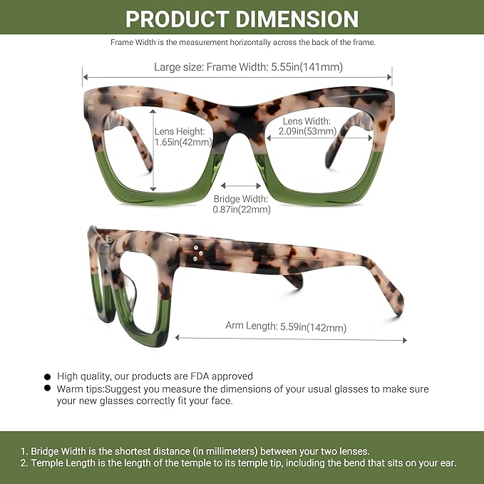 VOOGLAM Stylish Rectangle Blue Light Blocking Glasses for Women Anti Eyestrain Dry Eyes Eyewear Sienna