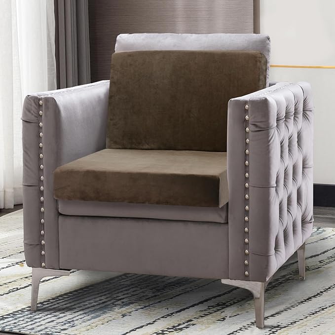 Foam Recliner Chair Cushions Wheelchair Cushions, Non-Slip 4" Thick Supportive Lumbar Support Pillow for Elderly Supportive Seat Cushion with Lumbar Pillow; 20x20x4"+12.8" Backrest Height,Coffee