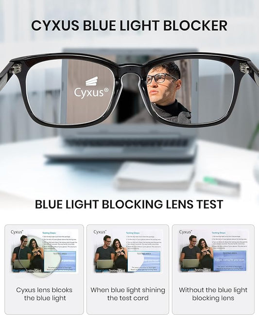 Cyxus Blue Light Glasses for Men Women Reduce Eye Strain UV Blocking for Computer Screen 8082