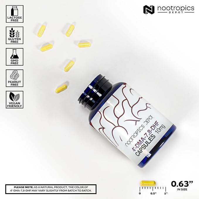 Nootropics Depot 4’-DMA-7,8-DHF Capsules | 10mg | 90 Count | 4'-DMA-7,8-Dihydroxyflavone