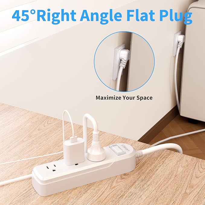 Outdoor Power Strip Weatherproof, IPX6 Waterproof 6.6ft SJT Extension Cord with 3 Widely Outlets Overload Protection Shockproof, Christmas Light Flat Plug Extension Cord Outdoor Indoor