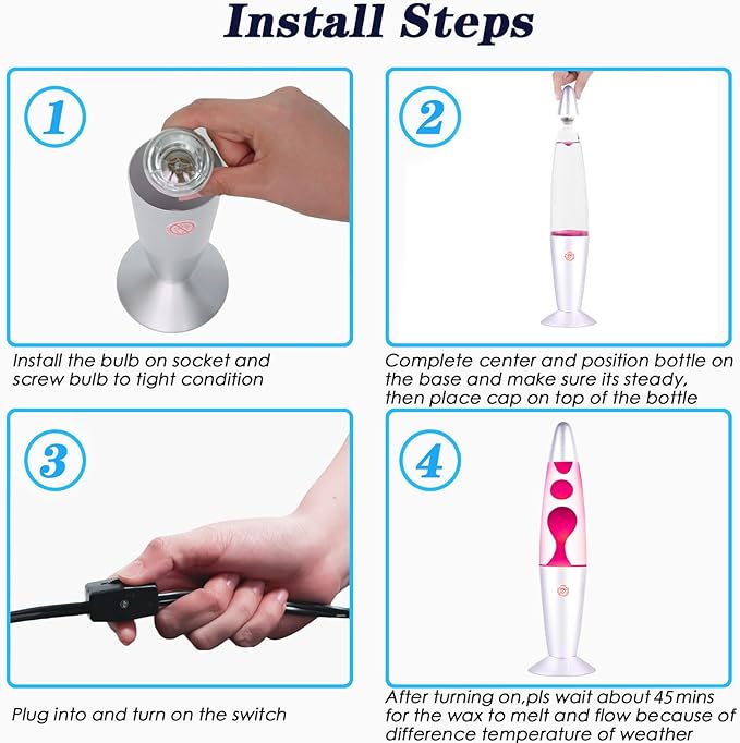 Pink Liquid Motion Lamp for Adults Glitter Magma Lamps for Bedroom and Home Christmas Thanksgiving Day Decor Bulb Included 13 Inch Night Light with Sliver Base for Kids Boys Girls