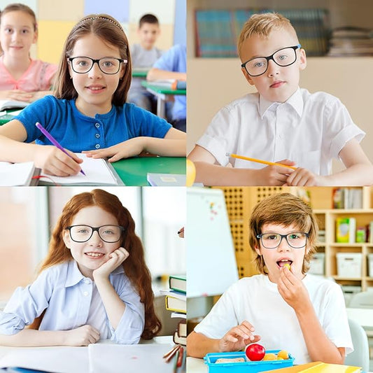 BiBiBear Toddler/Kids/Teens Glasses - Unbreakable TR90 Frame, 180° Flexible, Lightweight & Safe Glasses for Kids Age 2-15